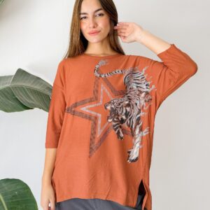 GP412 Remera Viscosa Crep TIGER