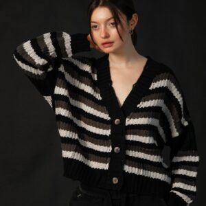 CA2442 Cardigan Crop Tricolor DAISI
