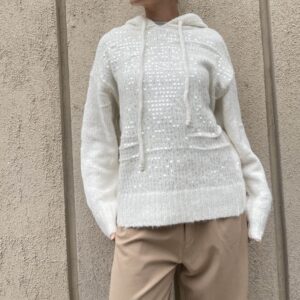 CA2455 Sweater hoodie con lentejuelas JULIETA
