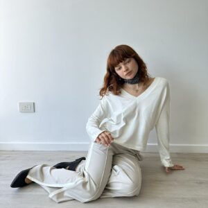 CA2462 Sweater V de punto CLAIRE