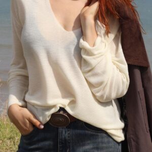 KN035 Sweater liviano de Lino V ARIZONA