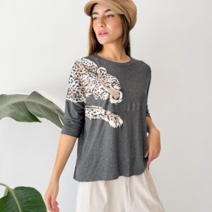 GP409 Remera Viscosa Crepe Tiger